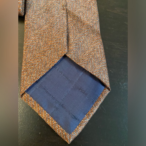 Ermenegildo Zegna Mens Rust Brown Silk Neck Tie - Picture 5 of 8